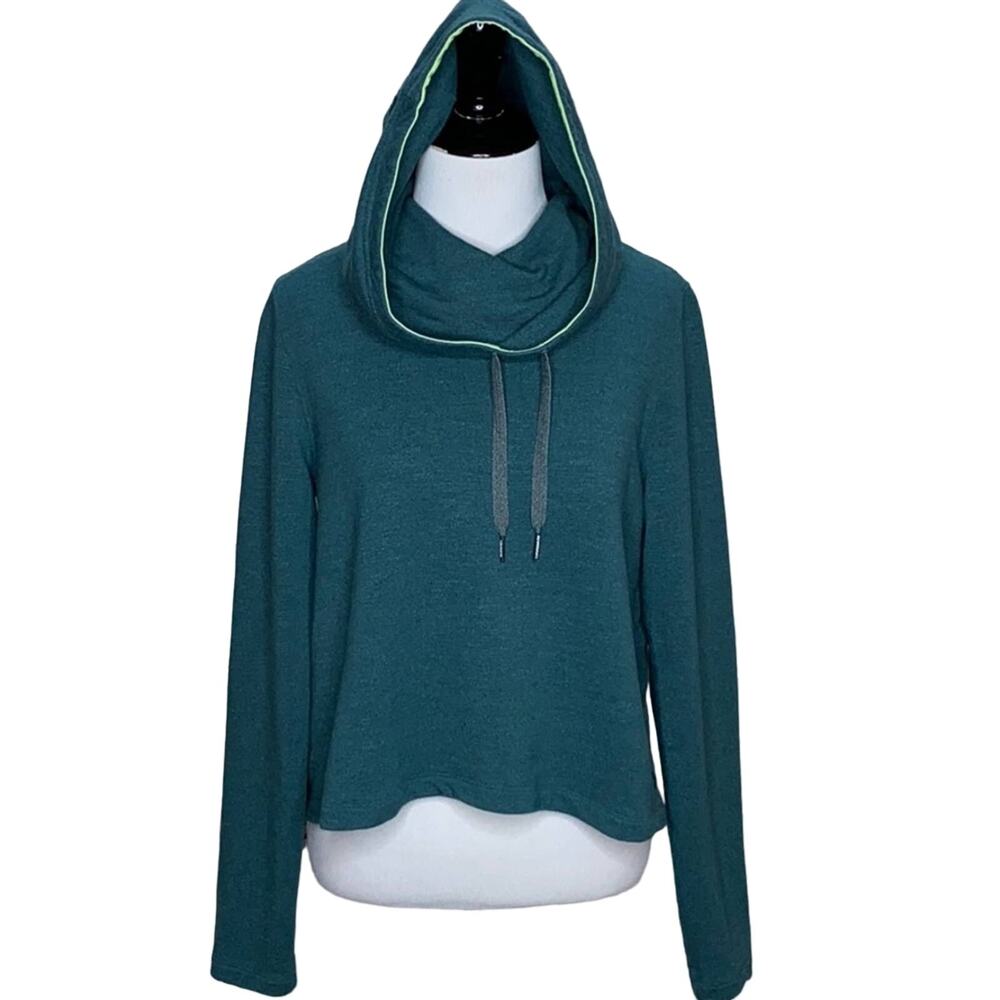 Under Armour Teal Cowlneck Crop Hoodie Medium